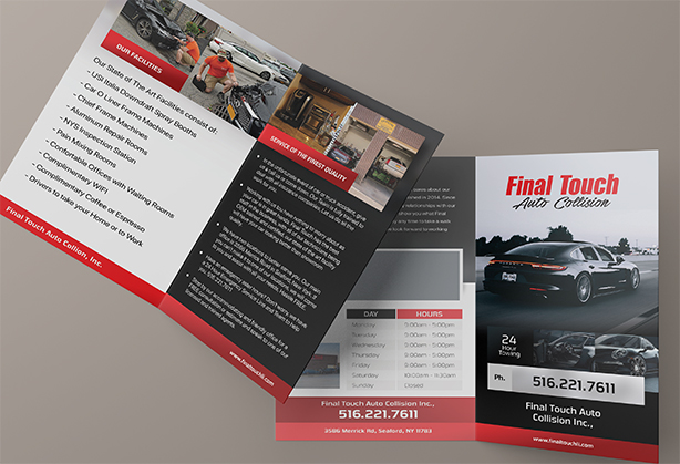 Final Touch Auto Collision Seaford NY Brochure Design