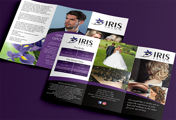Iris Salon Merrick Rd, Seaford, NY Tri-Fold Brochure Design