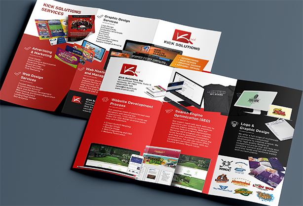 Kick Solutions Tri-Fold Brochure Design NY