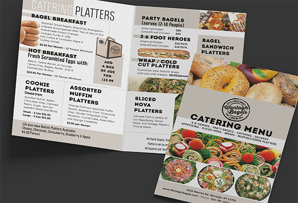 Wantagh Bagel Catering Menu Brochure Design